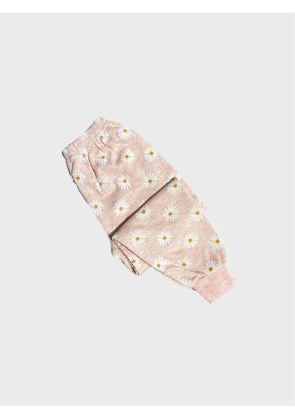 Kız Çocuk Pamuklu Şardonlu Yavruağzı Papatya Desenli Uzun Kollu Kışlık Pijama Takımı indirimleri