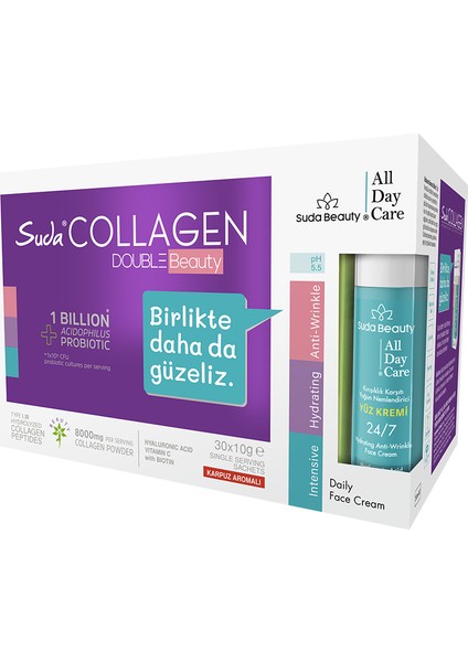 Collagen Double Beauty Watermelon 10GX30 Saşe - Dezenfektan Hediyeli (%72 Alkol)