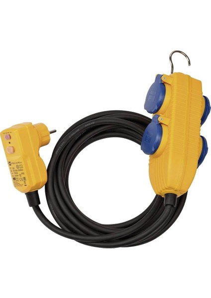 1168720010 Schutzadapterleitung 5 M H07RN-F3G1,5 Fi-Fiş ve Powerblock, Siyah, Mavi, Turuncu