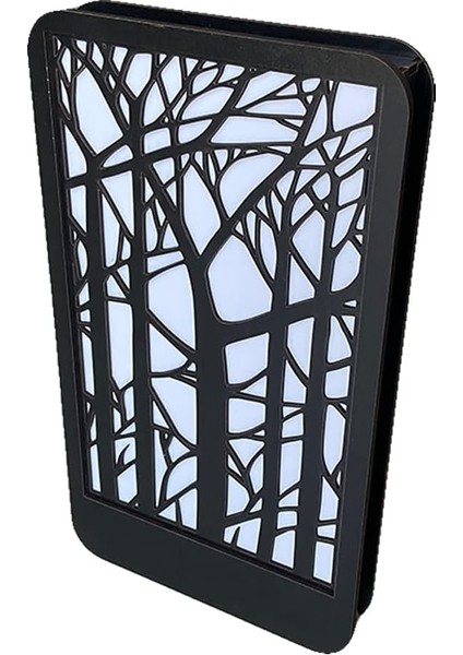 LED Işıklı Ağaç Desenli Ahşap Dekor