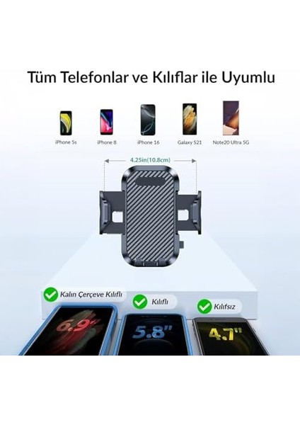 Vantuzlu Uzayan Cam ve Torpido Için Ayarlanabilir Araç Içi Telefon Tutucu fiyatları