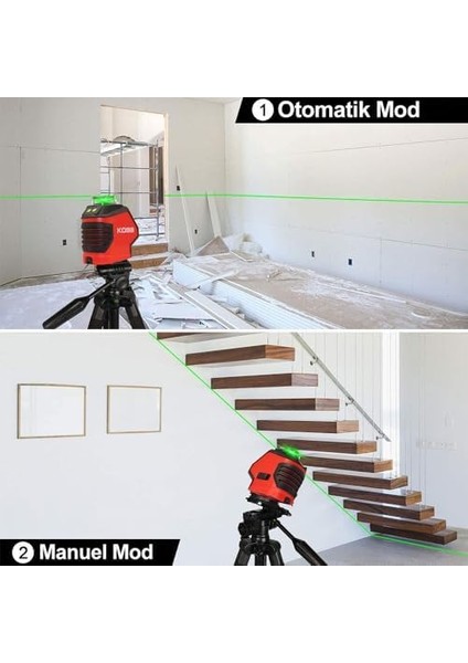 KBL88G 25 Metre Profesyonel Yatay 360° ve Dikey Otomatik Hizalamalı Nokta Şakül ve Yeşil Çapraz Çizgi Distomat fiyatları