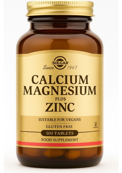 Calcium Magnesium Plus Zinc 100 Tablet (Voyash Vitamin C Serum 30 Ml Li Kalsiyum Magnesyum)