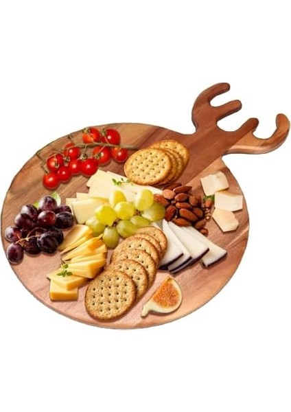 El Yapımı Akasya Ağacı Ahşap Kesme ve Doğrama Tahtası – Şık Tasarımlı, Dayanıklı, Et, Peynir, Ekmek, Sebze ve Meyve Kesim, Mutfak Için Ahşap Kesim Panosu (Yuvarlak Geyik, Ø 24 Cm) modelleri