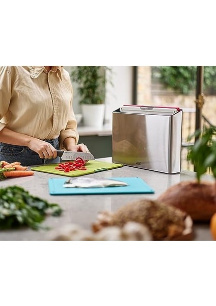 Folio Kesme Tahtası Seti, Saklama Kutulu, Kaymaz, Renk Işaretli, 4 Parça, Büyük, Paslanmaz Çelik fiyatları