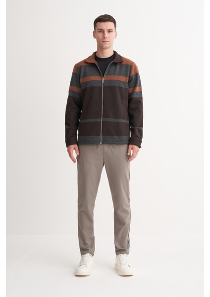 Caz 54180 Fermuarlı Yün Karışım Erkek Sweat Hırka Kiremit modelleri