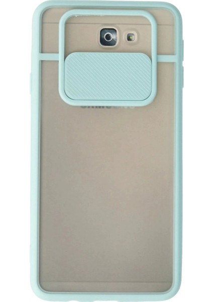 Ieg Samsung Galaxy J7 Prime Kılıf Palm Buzlu Kamera Sürgülü Silikon - Turkuaz