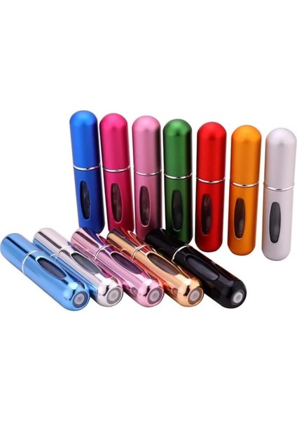 Monte Lua 4 Adet Pratik Doldurulabilir Mini Cep Parfüm Şişesi Alüminyum (5ml), Yedek Cep Parfüm Şişesi Aparatı, Seyahat Tipi Doldurulabilir Mini Sprey Şişe