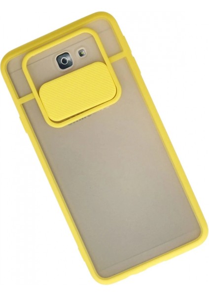Ieg Samsung Galaxy J7 Prime Kılıf Palm Buzlu Kamera Sürgülü Silikon - Sarı fiyatları