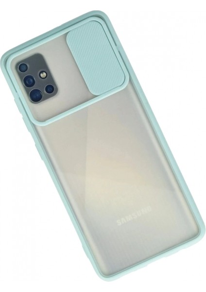 Ieg Samsung Galaxy A71 Kılıf Palm Buzlu Kamera Sürgülü Silikon - Turkuaz fiyatları