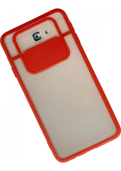 Ieg Samsung Galaxy J7 Prime Kılıf Palm Buzlu Kamera Sürgülü Silikon - Kırmızı fiyatları