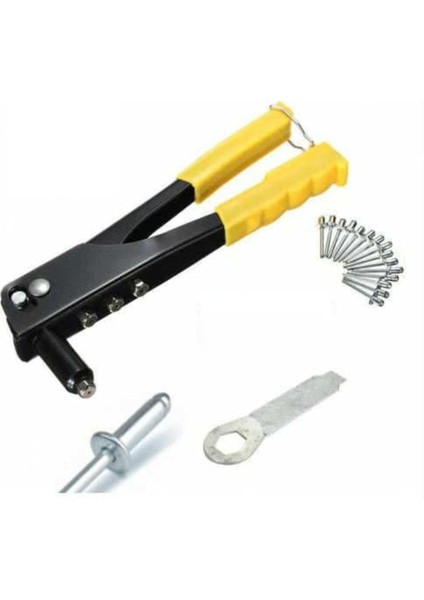 Pop Perçin Makinası Metal Perçin Tabanca Aleti Perçin Civili 4 Başlıklı Mekanik Hobi Professional