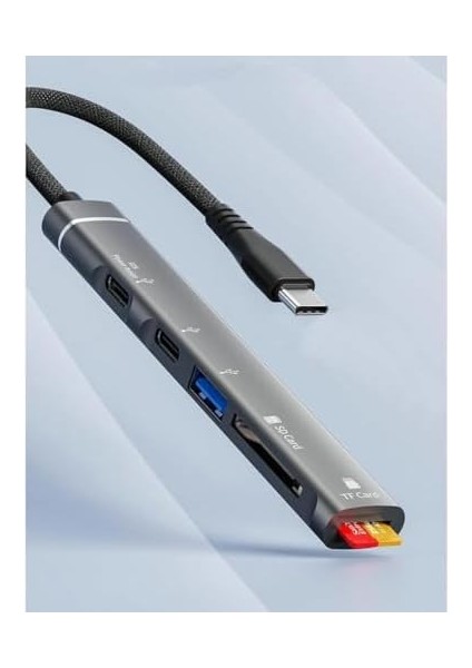 NR44 5in1 Uyumlu Hızlı Şarj Aleti Type-C Hub USB 3.0 Kart Okuyuculu Tamamı Metal Kasa fiyatları