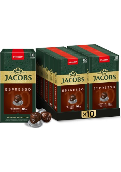Jacobs Kapsül Kahve Espresso 10 Intense, 10 Kapsül x 10 Paket modelleri