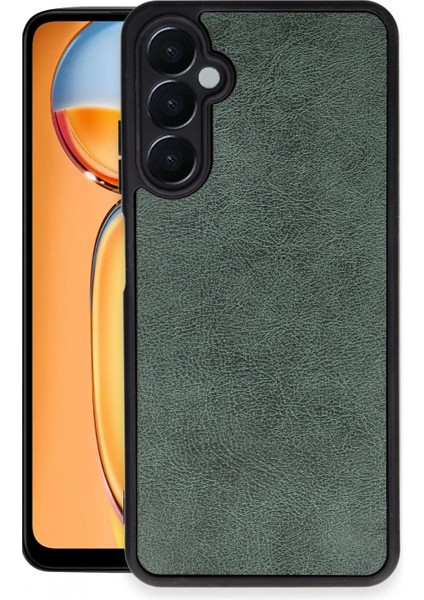 Samsung Galaxy A35 5g Kılıf Aras Deri Kapak - Koyu Yeşil