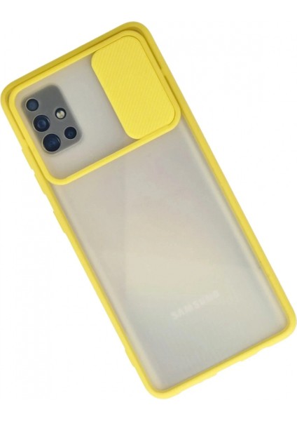 Ieg Samsung Galaxy A71 Kılıf Palm Buzlu Kamera Sürgülü Silikon - Sarı fiyatları
