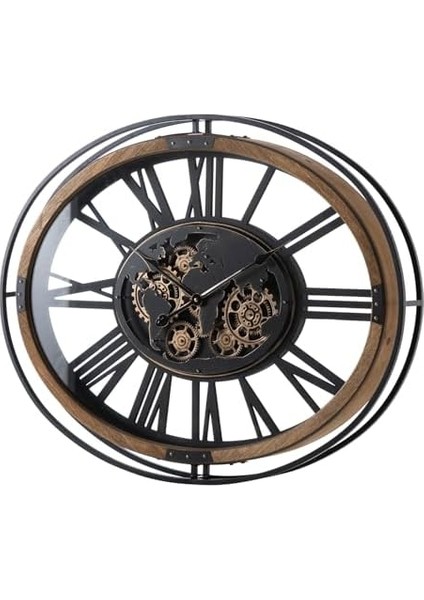 CRK-807 Premium Ahşap Serisi Dönen Çarklı Roma Rakamlı Duvar Saati 74 * 56 * 8 cm fiyatları
