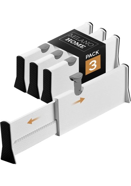 3lü Çekmece Düzenleyici ve Ayırıcı, Teleskopik Çekmece Düzenleyici, Çekmece Organizeri, Makyaj Masası Organizeri, Çekmece Içi Bölücü