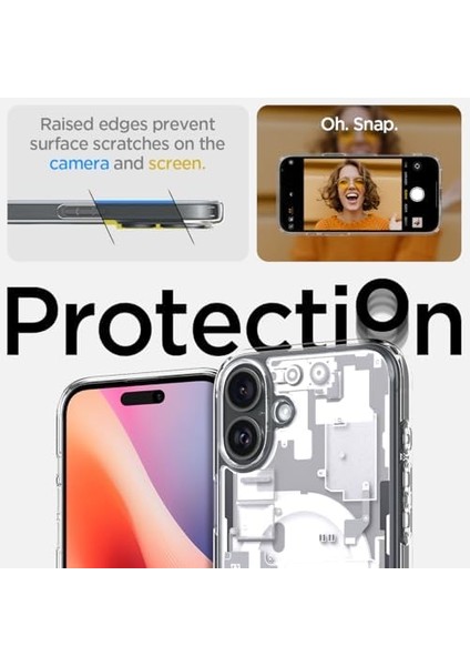 16 Ince Kılıf Ultra Sararma Karşıtı Duraclear™ Hava Kanalı Teknolojisi™ Askeri Sınıf Koruma Magfit Zero One Tasarım Kapak - ACS08079 modelleri