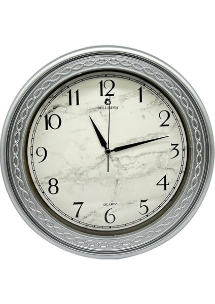 BL-1059 Serisi Klasik Kadran Sessiz Akar 30 cm Duvar Saati Gri