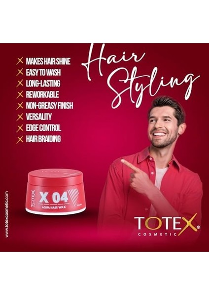 Totex x 04 Saç Şekillendirici Aqua Jel Wax | Saç Kenar Kontrolü | Ultra Yüksek Tutuş & Maksimum Kontrol | Unisex Parfüm Kokulu 150ML modelleri