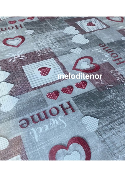 Astarlı Yazılı Bordo Puantiyeli Kalpli Kaymaz Pvc Muşamba Masa Örtüsü fiyatları