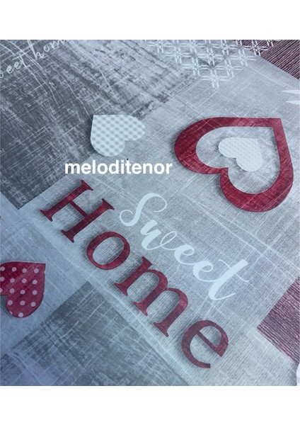 Astarlı Yazılı Bordo Puantiyeli Kalpli Kaymaz Pvc Muşamba Masa Örtüsü modelleri