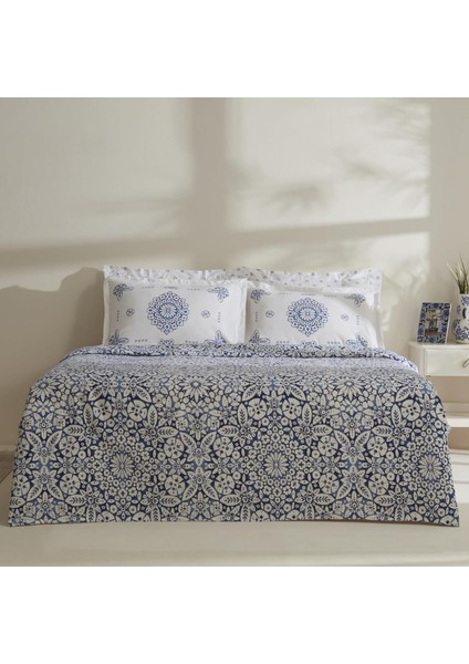 IDA%100 Pamuk Çift Kişilik Pike Takımı Mavi