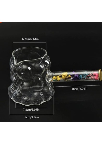 Borosilikat Cam Cezve, Isıya Dayanıklı, Dekoratif Çiçek Saplı, Şeffaf modelleri