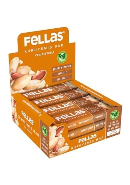 Fellas Yer Fıstıklı Kuruyemiş Bar 30 gr x 12 Adet modelleri