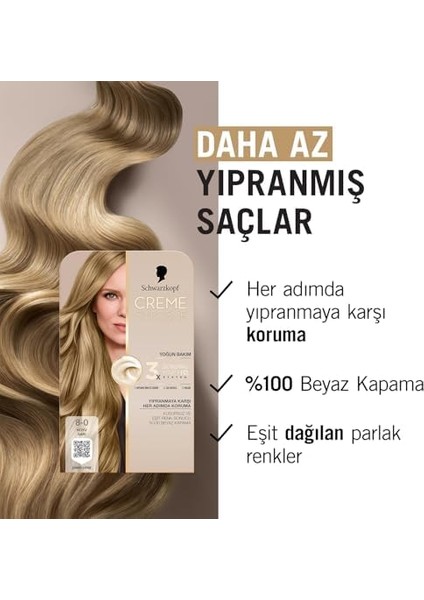 Schwarzkopf Creme Supreme Saç Boyası 8-0 Koyu Sarı modelleri