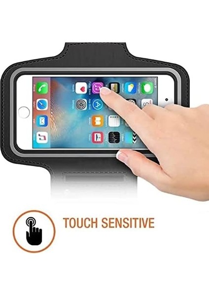 Iphone ile Uyumlu 6,3" Inç E Kadar Uyumlu Anahtar Koyma Bölmeli Spor, Koşu,yürüyüş Için Kol Bandı Siyah modelleri