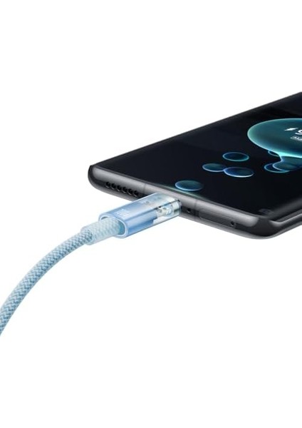 Explorer Serisi Hızlı Şarj Kablosu Akıllı Kontrolü USB To Type-C 100W, 2m, Mavi fiyatları