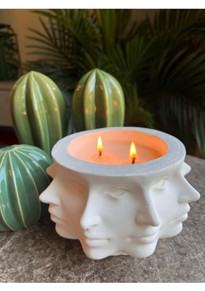 Çok Yüzlü, Büyük Boy Soya Mumu Lavanta Kokulu Ev, Bahçe, Balkon Dekorasyonu, Ofis Hediyesi