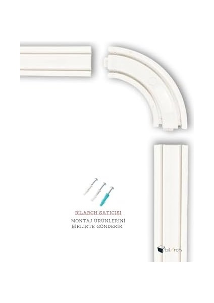 Raylı Rayı Korniş 90° Dönüş Köşe Aparatı modelleri