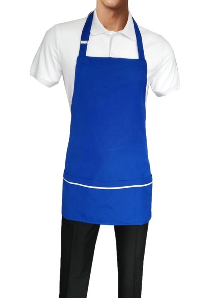 Önlük Biyeli Boyundan Saks Mavi