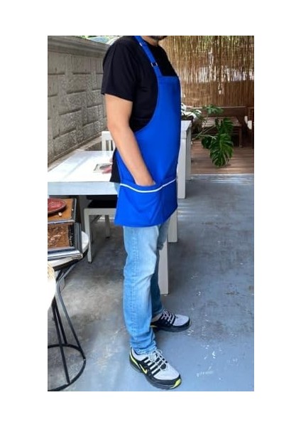 Önlük Biyeli Boyundan Saks Mavi modelleri