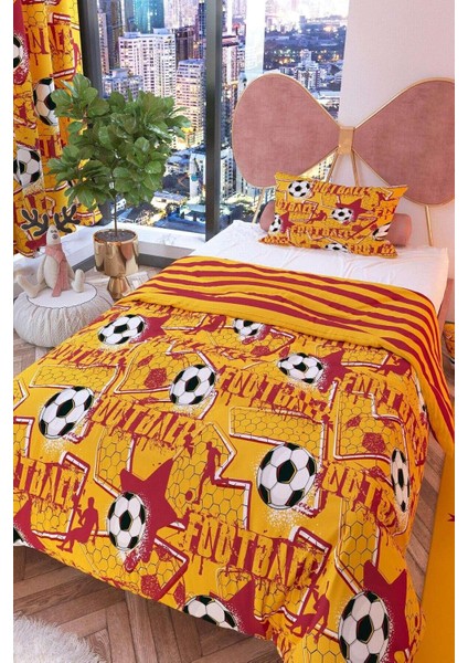 Taraftarlar Çift Taraflı Çocuk Nevresim Takımı Pamuklu S-K