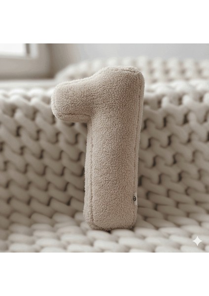 Morbido 1 Rakamı, Yastık, Kırlent, Elyaf Dolgulu, Welsoft , 40 cm