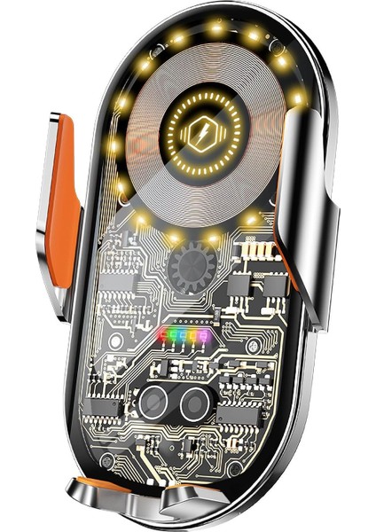 Cyberpunk Kablosuz Araç Şarj Cihazı Montajı, 15 W Hızlı Şarj, Araba Havalandırma Için Otomatik Sıkıştırmalı Telefon Montajı, 15/14/13/12/11/x/8 Serisi/ Telefonları Için