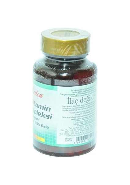 Balen B Vitamin Kompleksi Kapsül 425 Mg*60 1 Paket(1 x 1000 G) fiyatları