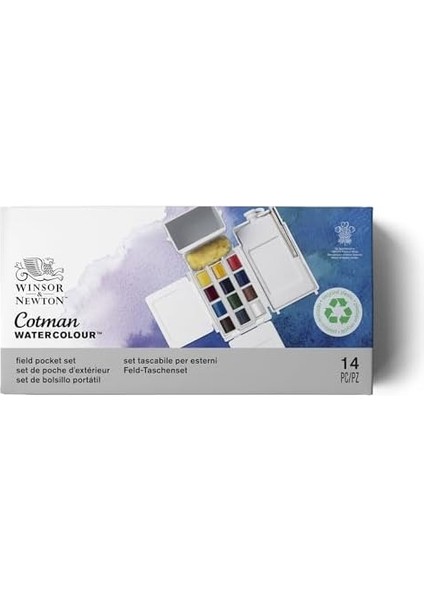 & Newton 0390639 Cotman Box Sulu Seti, Yüksek Işık Haslığına Sahip Canlı Sulu, Geniş Renk Seçenekleri, Eskimeye Karşı Dayanıklı - 1/2 Kapta 12 Renk, Karıştırma Paleti, Su Tankı fiyatları