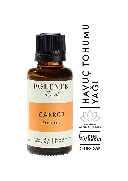 Polente Natural - Havuç Tohumu Yağı - Soğuk Sıkım (30 Ml)