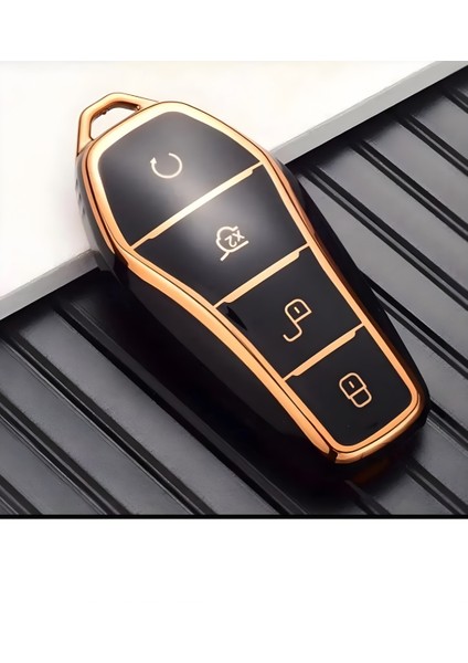 Byd Atto 3, Seal U Anahtar Kılıfı Siyah Gold Altın