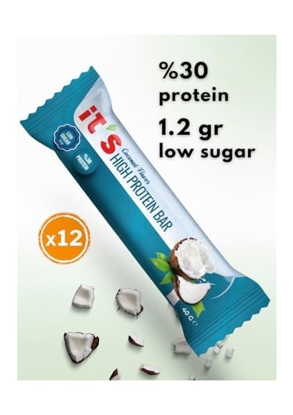 It's Yüksek Protein Bar - Hindistan Cevizi Aromalı - 40G x 12 Adet fiyatları