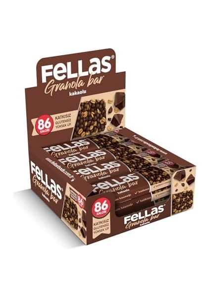 Fellas Granola Bar Kakaolu, 23 Gram, 12 Adet fiyatları