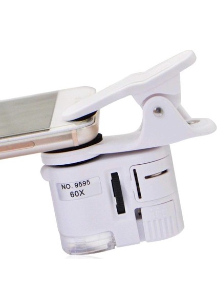 60X Mini Cep Telefonu Için Mandallı Mikroskop Uv Ledli Büyüteç Model AL2431