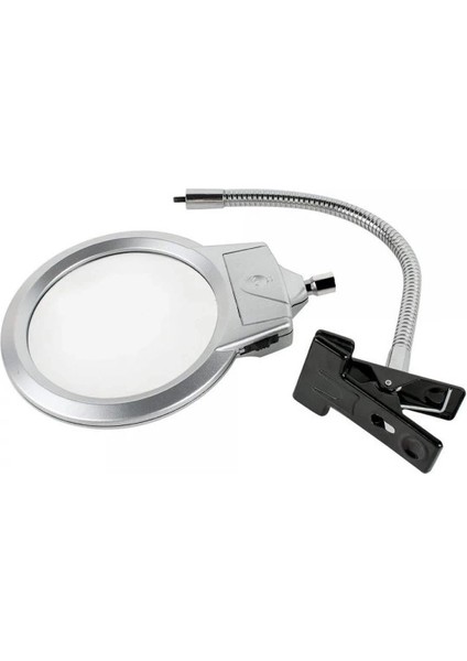 2.5X130 mm 5X24 mm LED Aydınlatmalı Büyüteç,masa Üstü Metal Hortum MANDALLIMG15124C