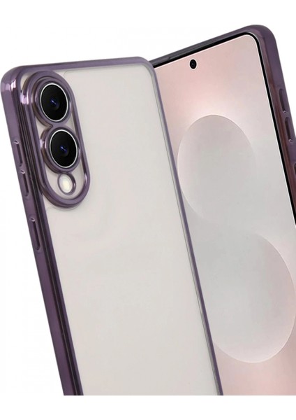 Samsung Galaxy S25 Edge Lensli Silikon - Mor modelleri