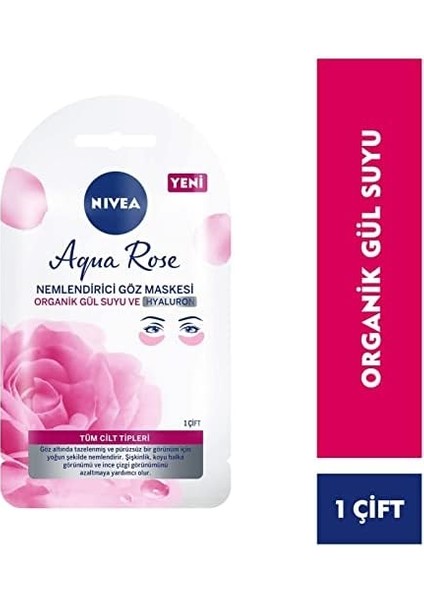 Nıvea Aqua Rose Hyaluron ve Organik Gül Suyu Içeren Nemlendirici Göz Maskesi 1 Çift 1 Paket (50 G) modelleri